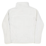 PATAGONIA Womens White Plain Polyester Blend Pullover Jumper L Button Neck