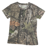 RUSTIC RIDGE Mens Brown & Green Camo T-Shirt M Short Sleeve Crew Neck Outdoor
