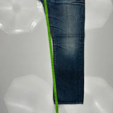 Silver Contrast Stitch Jeans - 34W 31L Blue Denim