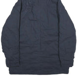 WRANGLER Mens Navy Blue Cotton Blend Jacket L Hooded Zip Casual Outerwear