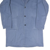 Mens Blue Cotton Blend Jacket M Button Closure Plain Casual Workwear