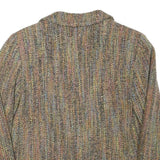 Womens Beige Wool Blend Button Jacket M Woven Classic Stylish Warm Wear