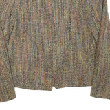 Womens Beige Wool Blend Button Jacket M Woven Classic Stylish Warm Wear