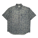 Columbia Short Sleeve Shirt - Large Blue Cotton