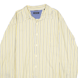 NAUTICA Mens Yellow & Blue Striped Shirt XL Cotton Long Sleeve Casual