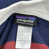 Patagonia Striped Rugby Shirt - Medium Blue Cotton