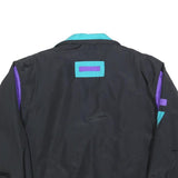 CABIN CREEK Womens Black & Turquoise Nylon Jacket S Zip Casual Retro Style