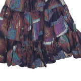 RED ROCK REFLECTIONS Womens Purple Abstract Print Flare Knee Length Cotton Blend