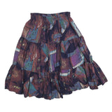 RED ROCK REFLECTIONS Womens Purple Abstract Print Flare Knee Length Cotton Blend