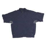 ADIDAS Mens Navy Blue Grey Lightweight Polyester Track Jacket M Zip Plain