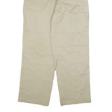 DICKIES Mens Cotton Blend Beige Relaxed Straight Trousers W34 L32 Workwear