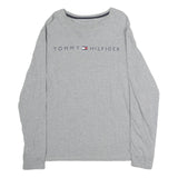 TOMMY HILFIGER Mens Grey Long Sleeve Crew Neck Logo Print T-Shirt M