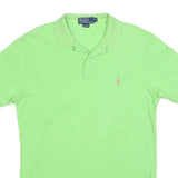 POLO RALPH LAUREN Mens Green Short Sleeve Plain M Cotton Blend Polo Shirt