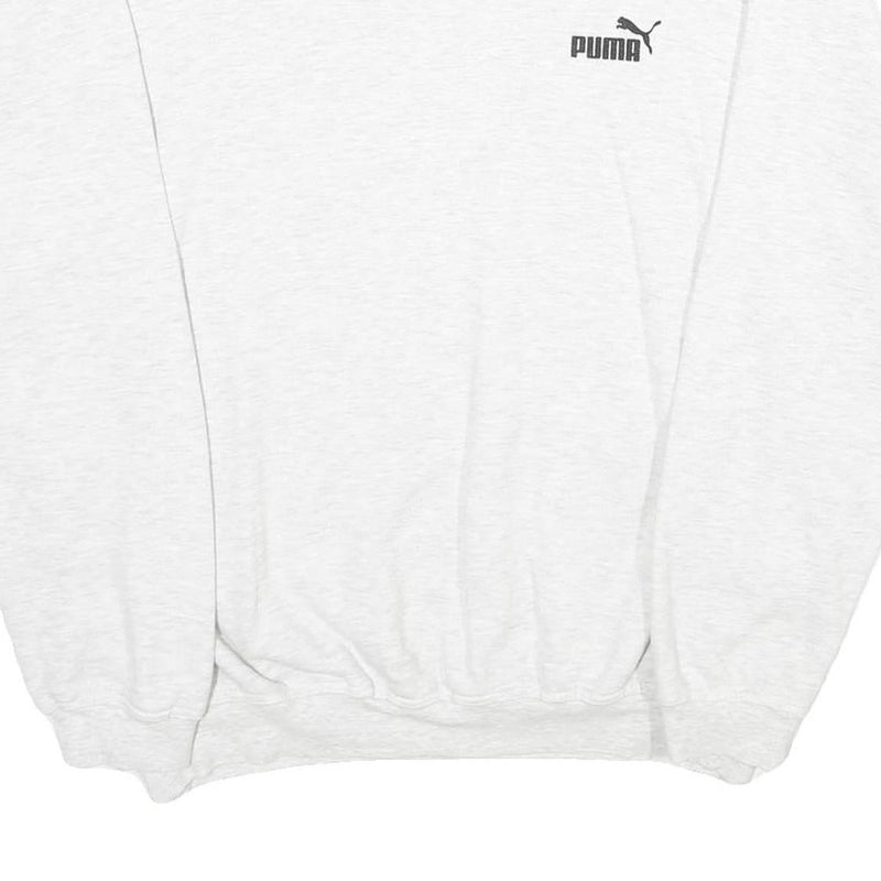 PUMA Mens White Crew Neck L Classic Cotton Sweatshirt Logo Pullover