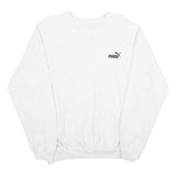 PUMA Mens White Crew Neck L Classic Cotton Sweatshirt Logo Pullover