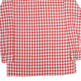 HOBBY Mens Red & White Check Shirt M Polyester Blend Casual Retro Long Sleeve