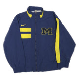 NIKE Mens Blue & Yellow Letterman Sports Zip Jacket M Polyester Blend Athletic