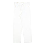 LEVI'S Womens White Regular Straight Denim Raw Hem W23 L23 Cotton Blend Button