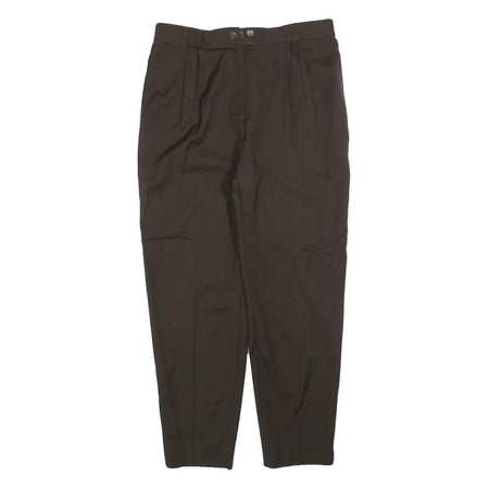 JEAN JACQUES BENSON Mens Wool Blend Black Relaxed Straight Trousers W34 L28