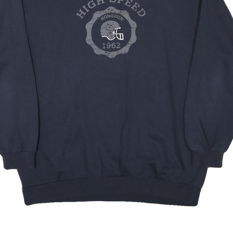 SPORTSWEAR Mens Navy Blue High Speed Graphic Crew Neck Sweatshirt M Cotton Blend