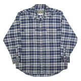 FIELD & STREAM Mens Blue & White Plaid Shirt XL Cotton Blend Casual Button Down