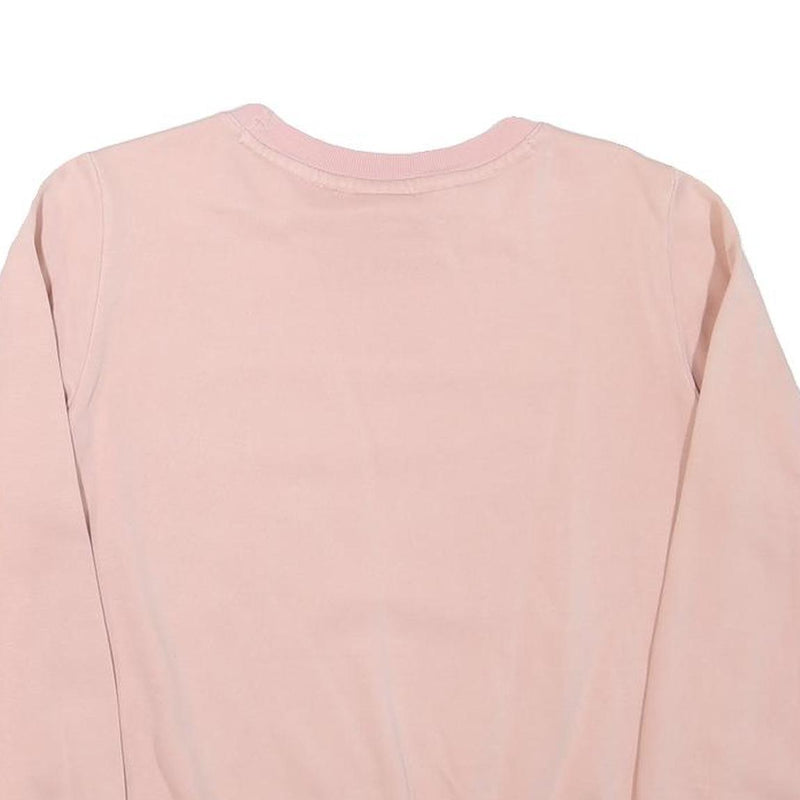 CHAMPION Womens Pink Crew Neck L Cotton Blend Sweatshirt Logo Long Sleeve