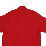 JACOBY AND HUBER Mens Red Rayon Shirt M Casual Short Sleeve Button Pocket