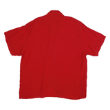 JACOBY AND HUBER Mens Red Rayon Shirt M Casual Short Sleeve Button Pocket
