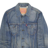 LEVI'S Mens Blue Denim Jacket S Cotton Button Closure Classic Faded Retro