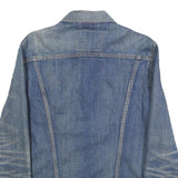 LEVI'S Mens Blue Denim Jacket S Cotton Button Closure Classic Faded Retro