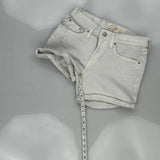 Levis Denim Shorts - 27W UK 8 White Cotton