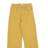 7 FOR ALL MANKIND Girls Jeans Yellow Relaxed Wide-Leg Denim W25 L26 Zip Casual