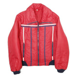 NYLSUISSE Womens Red Zip Jacket UK 10 Polyamide Plain Retro Style