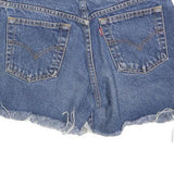 LEVI'S Womens Denim Blue Cut-Off Shorts S W27 Raw Edge Frayed Hem Casual