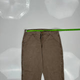Wrangler Carpenter Trousers - 32W 30L Brown Cotton