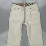 Burberry London Denim Shorts - Small White Cotton