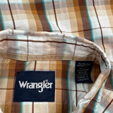 Wrangler Checked Shirt - XL Brown Cotton