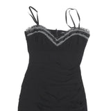 RINA SCIMENTO Womens Black Bodycon Woven Mini Dress S Sweetheart Neckline