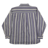 COTTON MILL Mens Blue & White Striped Shirt XL Button-Down Collar Casual