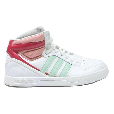 ADIDAS High Top Mens Trainers White Pink & Green Synthetic UK 6.5 Comfortable