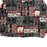 BLACK MOUNTAIN Womens Burgundy Grey White Patterned Jumper 1/4 Zip Pullover L