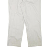 DOCKERS Mens Cotton Blend White Regular Straight Trousers W36 L28 Casual Smart