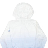 ADIDAS Mens White & Blue Hooded Zip Jacket XS Polyester Blend Sportswear