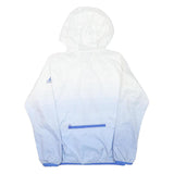 ADIDAS Mens White & Blue Hooded Zip Jacket XS Polyester Blend Sportswear