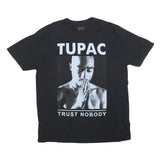 2PAC Mens Black XL Graphic T-Shirt Short Sleeve Crew Neck Trust Nobody Design