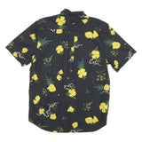 VANS Mens Black & Yellow Floral Shirt XL Cotton Blend Short Sleeve Casual