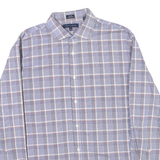TOMMY HILFIGER Mens Blue & Red Check Shirt L Slim Fit Cotton Blend Casual