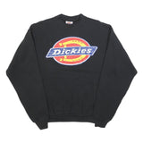 DICKIES Womens Black Sweatshirt L Cotton Blend Crew Neck Logo Pullover