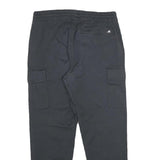 NEW BALANCE Mens Regular Black Cotton Blend Drawstring Cargo Trousers W32 L28