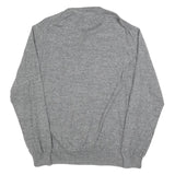 TOMMY HILFIGER Mens Grey Cotton Blend Patterned Crew Neck Basic Knit XL Jumper
